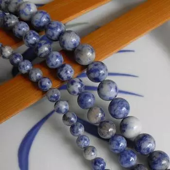 Круглые свободные бусины-разделители из синего острого камня, 16 нитей, 4, 6, 8, 10, 12 мм 4 mm