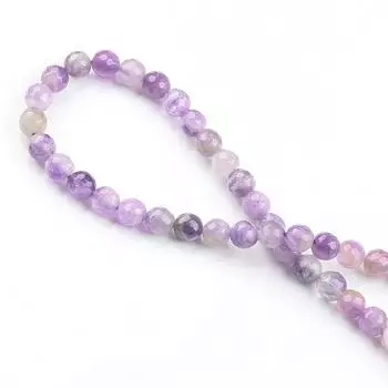 Круглые свободные граненые бусины-разделители из аметистового камня для изготовления ювелирных изделий своими руками, браслет с подвесками 6/8/10 мм 4mm-40pcs