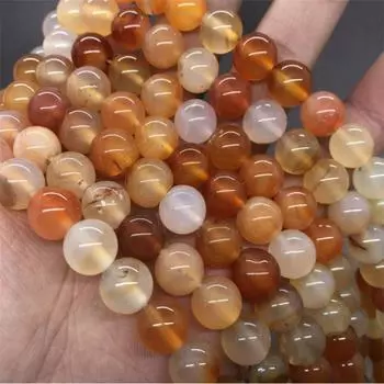 Круглые свободные каменные бусины-разделители из агата для изготовления ювелирных изделий своими руками браслет с подвесками 6/8/10 мм 6mm-30pcs