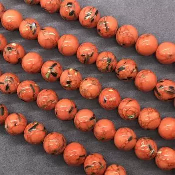 Круглые свободные золотые нити ракушки каменные разделительные бусины для изготовления ювелирных изделий своими руками браслет с подвесками 6/8/10 мм 6mm-30pcs