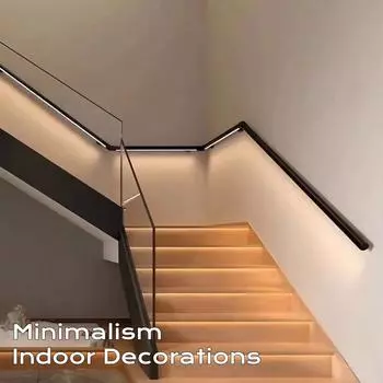 Круглые трубчатые лестничные перила светодиодные настенные светильники односторонние светящиеся настенные перила для лестницы коридора декор линейные настенные светильники с ручками