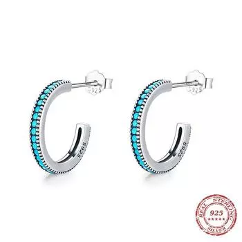 Круглые винтажные элегантные женские серьги-гвоздики из стерлингового серебра 925 пробы с натуральной бирюзой для женщин, ювелирные украшения Brincos