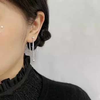 Круглые висячие серьги-цепочки с шариками для женщин, длинные серьги с кисточками, украшения для ушей, аксессуары, подарок на вечеринку