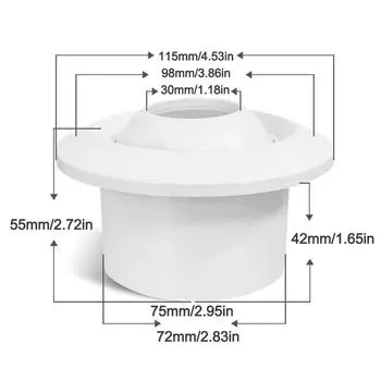 Круглые вытяжные вентиляционные решетки кондиционера, регулируемые вентиляционные сопла для вентиляционного устройства 75mm