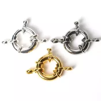 Круглые застежки, пряжка, фурнитура для изготовления ювелирных изделий, аксессуары для ювелирных изделий «сделай сам», металлическая соединительная пряжка 15mm серебряный