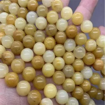 Круглые желтые авантюриновые бусины-разделители для изготовления украшений своими руками, браслет с подвесками 6/8/10 мм 6mm-30pcs