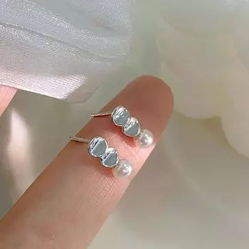 Круглые жемчужные серьги, легкие, роскошные, высокого класса, с чувством и изысканным темпераментом, ежедневные, женские серьги для поездок на работу