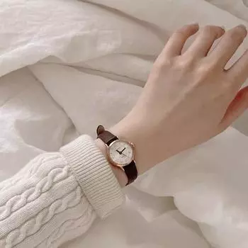 Круглые женские часы Modern Times из воловьей кожи, 5 цветов