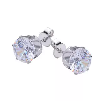 Круглые женские серьги-гвоздики из нержавеющей стали с инкрустацией кубическим цирконием, 3–8 мм, 6 пар