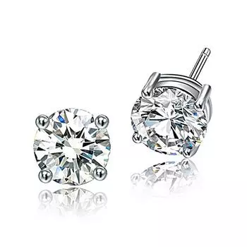 Круглые женские серьги-гвоздики YLKBTY diameter 7MM белый