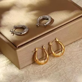 Круглые женские серьги из нержавеющей стали 18-каратного настоящего золота, легкие, роскошные, простые серьги премиум-класса