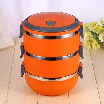 Круглый 1/2/3/4-слойный прочный контейнер для обеда из нержавеющей стали Bento Контейнер для еды для пикника