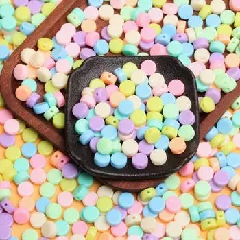 Круглый браслет 500 г, ожерелье, изготовление ювелирных аксессуаров, кремовые плоские бусины «сделай сам», макаронная цветовая система, 8/10 мм, модные 8mm разноцветный