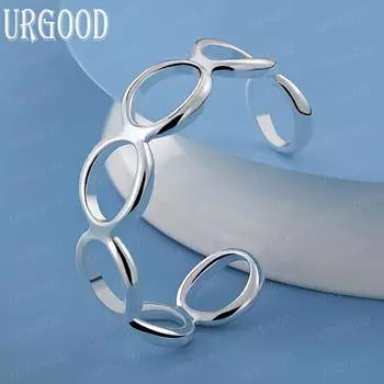 Круглый браслет из стерлингового серебра 925 пробы с огранкой O, модные свадебные украшения 58MM