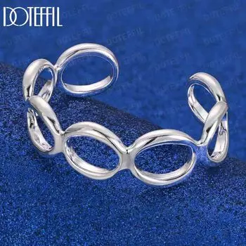 Круглый браслет из стерлингового серебра 925 пробы с огранкой O, модные свадебные украшения 58MM