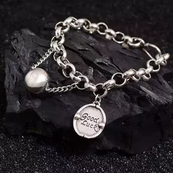 Круглый браслет-подвеска в стиле хип-хоп с картой, модный винтажный браслет в стиле хип-хоп, подарки серебряный