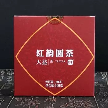 Круглый чай Red Rhyme * 2018 Юньнань TAETEA Menghai Dayi Ripe Pu Er Puer Cake 1801 100g/3.52oz