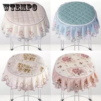 Круглый чехол на табурет, нескользящий чехол на стул, домашний кружевной чехол, чехол для скамейки «все включено», круглая подушка на табурет