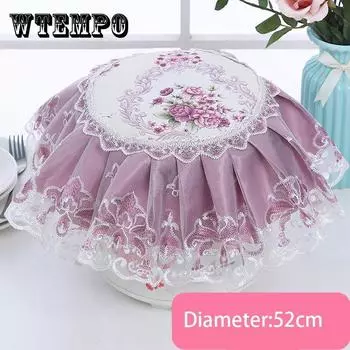 Круглый чехол в деревенском стиле, чехол для рисоварки, полотенце, чехол для электрической плиты, многофункциональный чехол, полотенце, кружевной пылезащитный чехол для электрического прибора Diameter:52cm