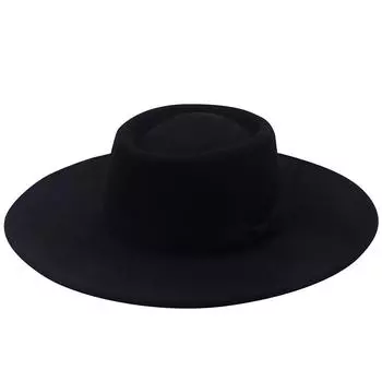 Круглый цилиндр, мужской цилиндр, шерстяная шляпа, женская шляпа, парная шляпа, маленькая шляпа с закругленными краями для выступления на сцене французского джаза One Size чёрный