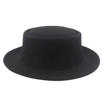 Круглый цилиндр, мужской цилиндр, шерстяная шляпа, женская шляпа, парная шляпа, маленькая шляпа с закругленными краями для выступления на сцене французского джаза One Size чёрный