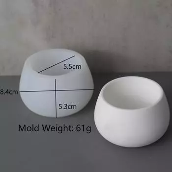 Круглый цветочный горшок для суккулентов, силиконовая форма для самостоятельного изготовления бетонного цементного гипса, цветочного горшка для зелени, подсвечника, домашнего декора, ремесла