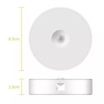 Круглый датчик движения под шкафом, USB-перезаряжаемый ночник, настенный светильник для туалета, освещение лестницы теплый белый