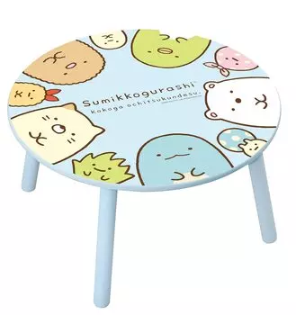 Круглый деревянный стол Sumikkogurashi 56 см, светло-голубой