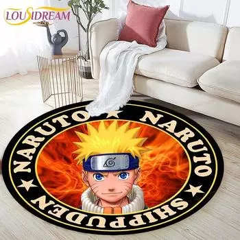 Круглый детский ковер с рисунком Наруто, простой детский ковер с рисунком кролика и пчелы, детский фланелевой ковер, детский ковер с ручным принтом 60cm