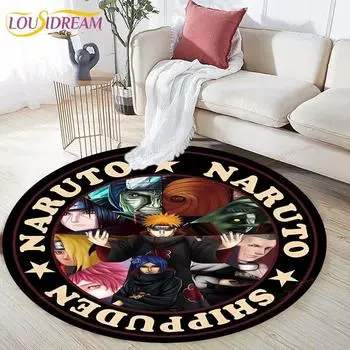 Круглый детский ковер с рисунком Наруто, простой детский ковер с рисунком кролика и пчелы, детский фланелевой ковер, детский ковер с ручным принтом 60cm