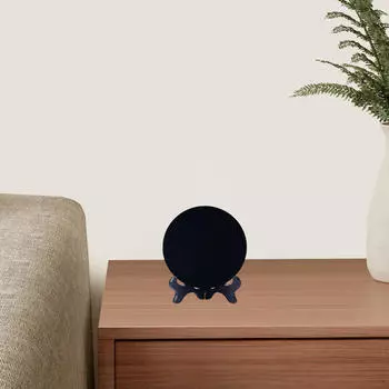 Круглый диск-зеркало из обсидиана, мини-поделки, полировка, медитация, декор стола по фэн-шуй, круглая тарелка M