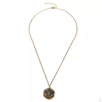 Круглый Genstone Йога Мандала Кулон Ожерелье Талисман Женские Ювелирные Изделия