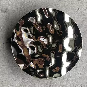 Круглый гофрированный зеркальный металлический фон, настенное украшение, подвеска из нержавеющей стали, гостиная, спальня, украшение стены виллы D600mm синий