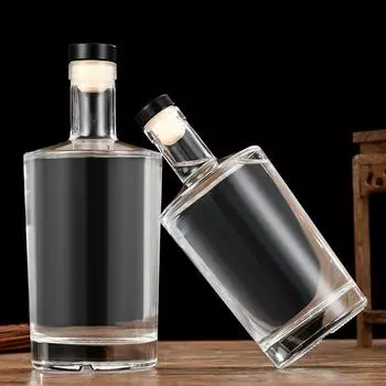 Круглый графин для виски из прозрачного стекла, бутылка для спиртного, ликера, шотландского бурбона