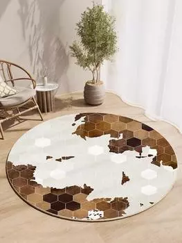 Круглый хрустальный бархатный ковер для гостиной, новый шахматный пол, подушка для дивана, журнальный столик, одеяло, простой ретро-ковер для дома 800MMx800MM