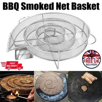 Круглый коптильня древесная щепа инструмент для барбекю из нержавеющей стали аксессуары для гриля барбекю для бекона мяса рыбы инструменты для жарки генератор холодного дыма