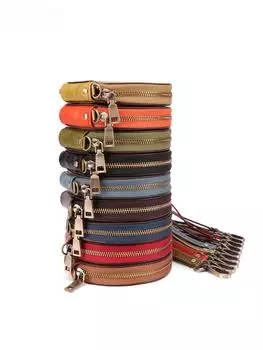 Круглый кошелек для монет из натуральной кожи в стиле ретро - милый, ручной кошелек из коровьей кожи чёрный