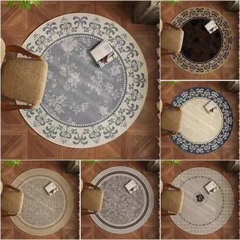 Круглый ковер для дивана и журнального столика, большой декоративный плюшевый ковер, пушистый, мягкий, толстый коврик, украшение для гостиной Diameter 60cm