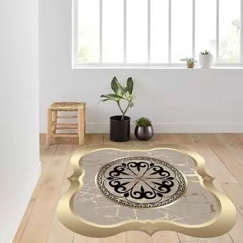 Круглый ковер для гостиной Rovigo Home с цифровой печатью, моющийся, КОЖАНЫЙ, RVG3286-SD797