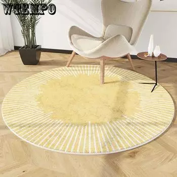 Круглый ковер для гостиной, впитывающий ковер для журнального столика, утолщенный круглый ковер, вращающееся кресло для спальни, противоскользящий ковер Diameter 100cm