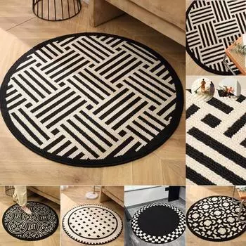 Круглый ковер для спальни Premium Feel, домашний диван, журнальный столик, ковер, компьютерное кресло, подушка для ног, украшение для дома Diameter80cm