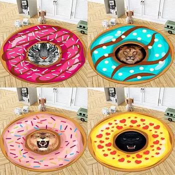 Круглый ковер для ванной комнаты, круглый ковер для гостиной, спальни, детского кабинета, декоративный круглый коврик 40