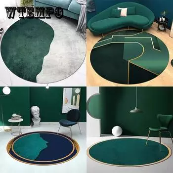 Круглый ковер, фруктовый стиль, спальня, гостиная, милый животный узор, компьютерное кресло, вращающееся кресло, подвесной коврик-корзина, напольный коврик для дома 80*80cm
