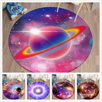 Круглый ковер Galaxy Space, ковер для детской комнаты, игровой коврик, мягкий детский игровой коврик для спальни, уютный домашний ковер 40