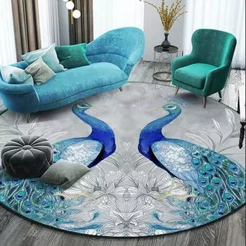 Круглый ковер Гостиная Диван Спальня Прикроватный ковер Подвесная корзина Компьютерное вращающееся кресло Простые современные домашние коврики 40cm