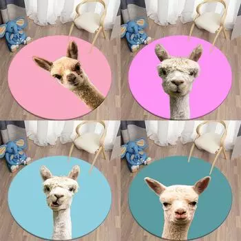 Круглый ковер из альпаки, детский ковер, ковер для гостиной, милые коврики с животными, ковер в детской комнате, декор для спальни 40cm