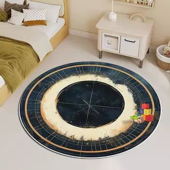 Круглый ковер, коврик для домашнего компьютерного кресла, большая спальня, гостиная, журнальный столик, подвесная корзина, ковер Magic Array, устойчивый к пятнам 80 * 80CM crystal velvet
