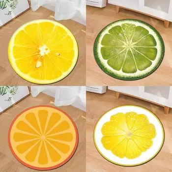 Круглый ковер с фруктовым 3d принтом, мягкие коврики для ванной комнаты, дверные коврики, тапис-салон, коврики для йоги, красочный ковер с татами, домашний декор 40