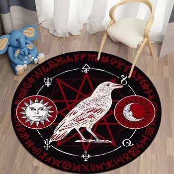 Круглый ковер с принтом Mystery Kawaii для гостиной, коврики для кемпинга, пикника, фланелевый противоскользящий коврик, коврик для йоги, странные вещи, подарок 60cm