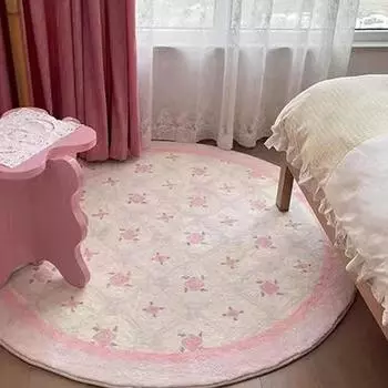 Круглый ковер с рисунком, имитация кашемира, утолщенный коврик для дивана в гостиной, коврик для гардеробной в спальне, круглое одеяло 80*80cm